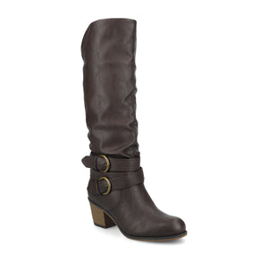 LATE KNEE-HIGH WESTERN BOOTS IN VEGAN LEATHER