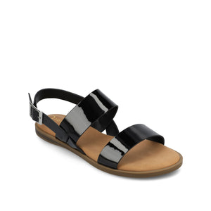 LAVINE MULTI STRAP SANDALS NEW WIDE - Black Patent
