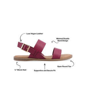 LAVINE STATEMENT MULTI STRAP SANDALS IN WIDE - Raspberry