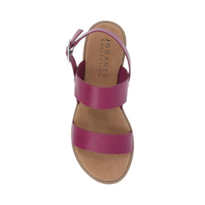 LAVINE STATEMENT MULTI STRAP SANDALS IN WIDE - Raspberry