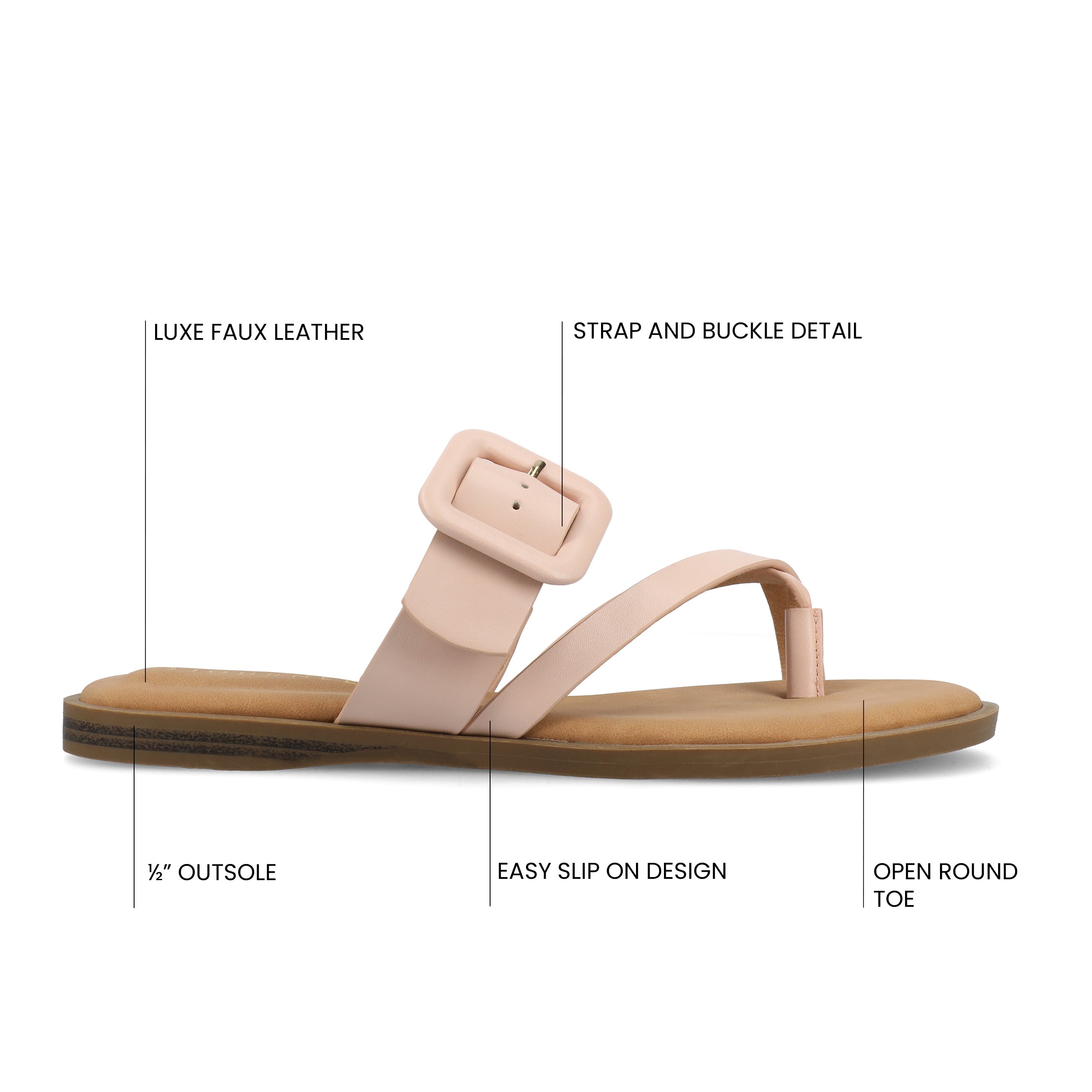 LAYRA FLAT SANDALS - Pink