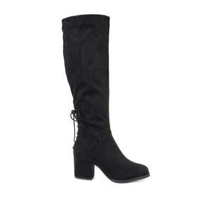 LEEDA KNEE-HIGH BOOTS IN FAUX SUEDE - Black