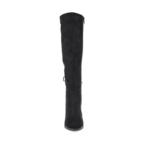 LEEDA KNEE-HIGH BOOTS IN FAUX SUEDE - Black