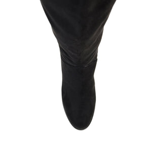 LEEDA KNEE-HIGH BOOTS IN FAUX SUEDE - Black
