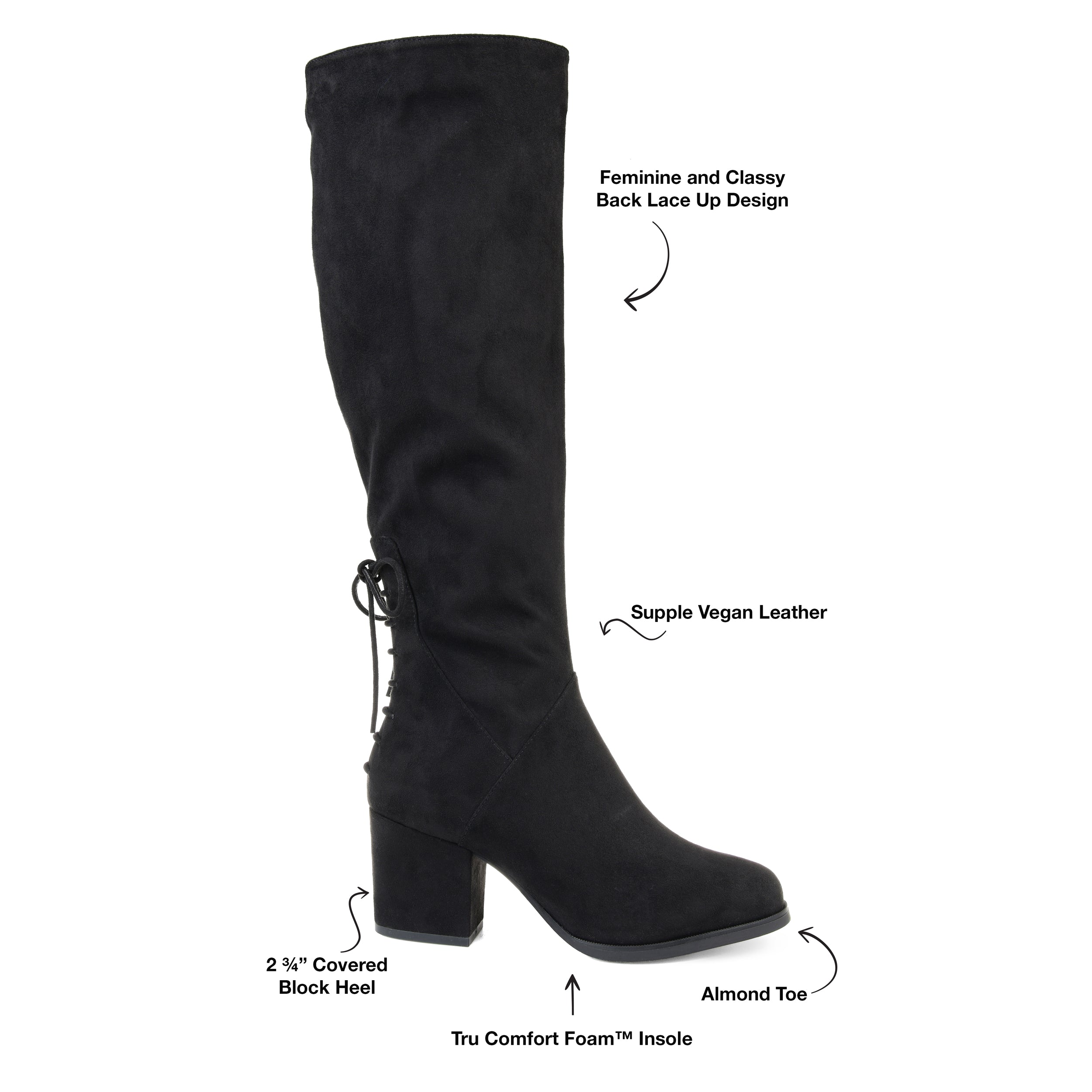 Leeda Wide Calf Boot | Women's Lace Up Boots | Journee Collection