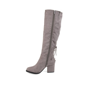 LEEDA KNEE-HIGH BOOTS IN FAUX SUEDE - Grey