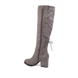 LEEDA KNEE-HIGH BOOTS IN FAUX SUEDE - Grey