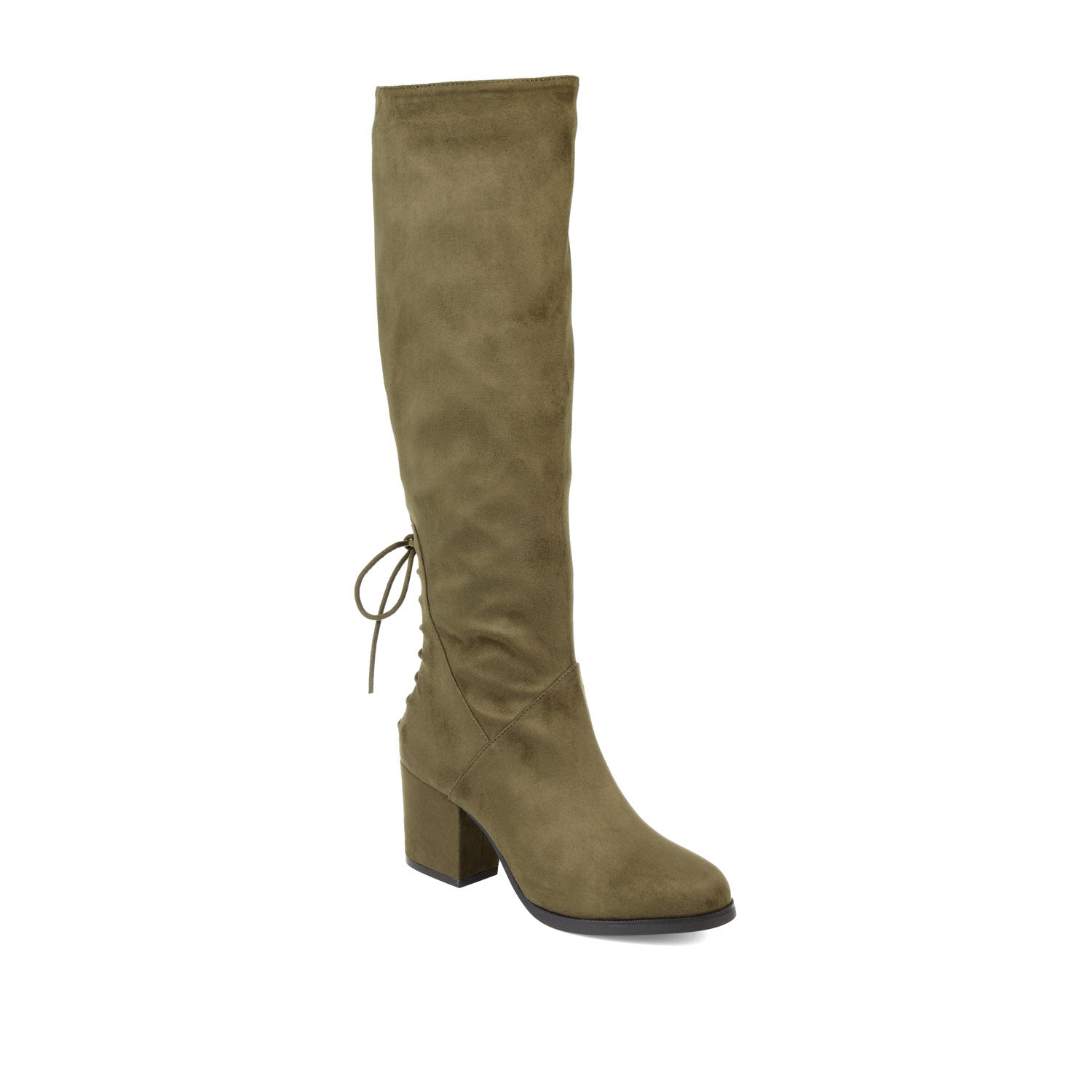 LEEDA KNEE-HIGH BOOTS IN FAUX SUEDE