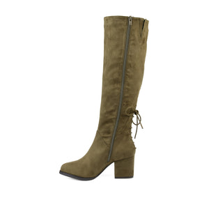 LEEDA KNEE-HIGH BOOTS IN FAUX SUEDE