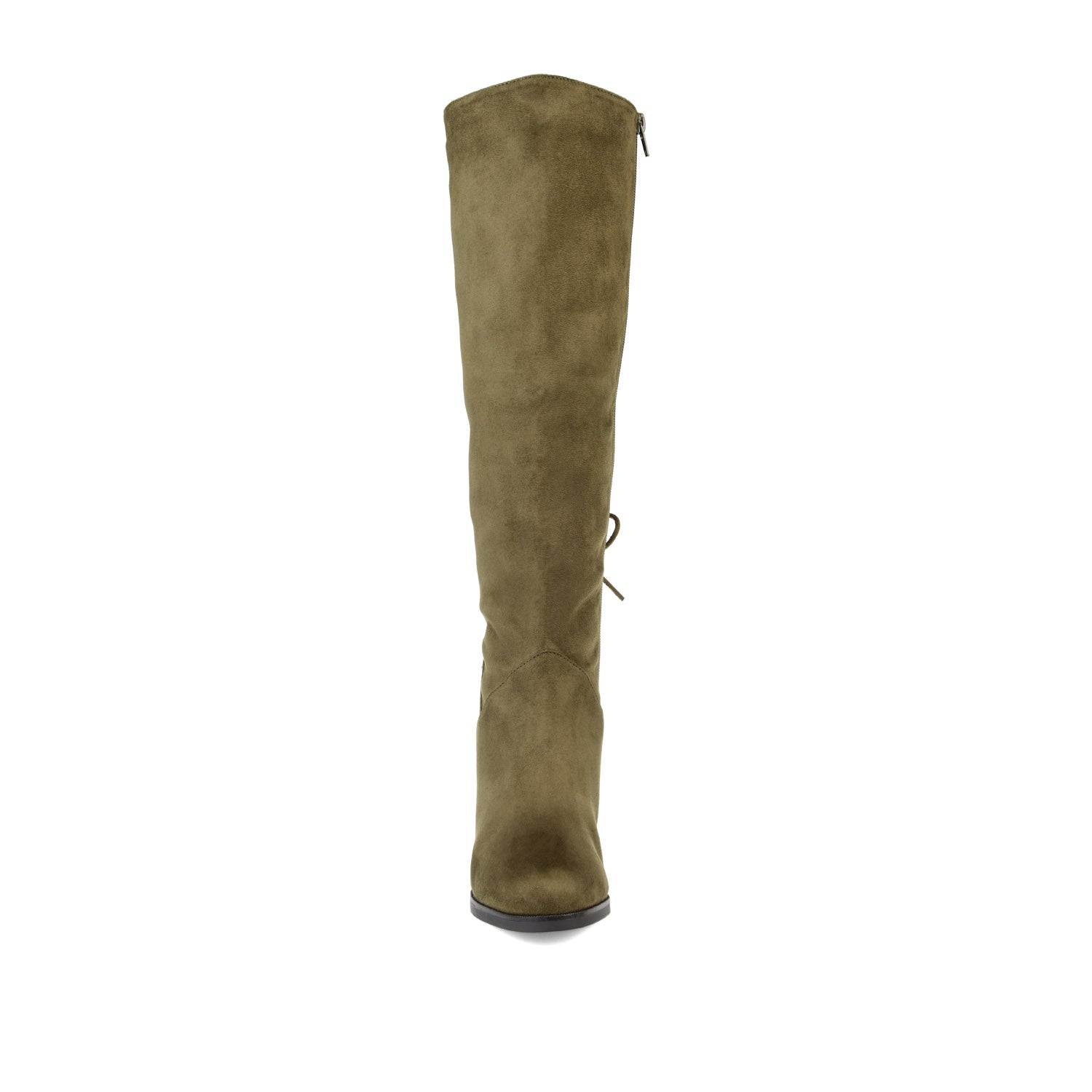 LEEDA KNEE-HIGH BOOTS IN FAUX SUEDE - Olive