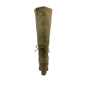 LEEDA KNEE-HIGH BOOTS IN FAUX SUEDE