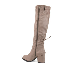 LEEDA KNEE-HIGH BOOTS IN FAUX SUEDE - Taupe