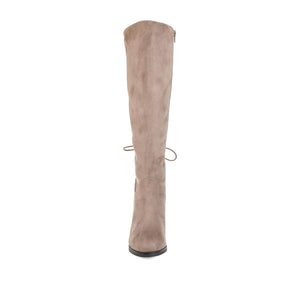 LEEDA KNEE-HIGH BOOTS IN FAUX SUEDE - Taupe