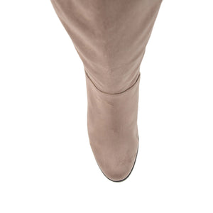 LEEDA KNEE-HIGH BOOTS IN FAUX SUEDE - Taupe