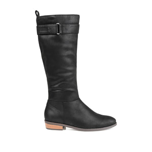 LELANNI KNEE-HIGH BOOTS IN X-WIDE CALF - Black PU