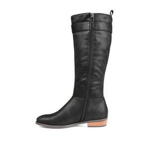 LELANNI KNEE-HIGH BOOTS IN VEGAN LEATHER - Black PU