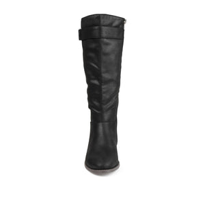 LELANNI KNEE-HIGH BOOTS IN VEGAN LEATHER - Black PU