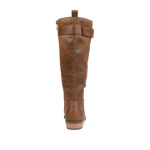 LELANNI KNEE-HIGH BOOTS IN WIDE CALF - Brown PU