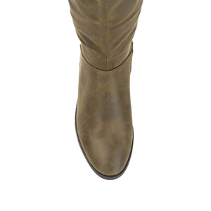 LELANNI KNEE-HIGH BOOTS IN WIDE CALF - Green PU