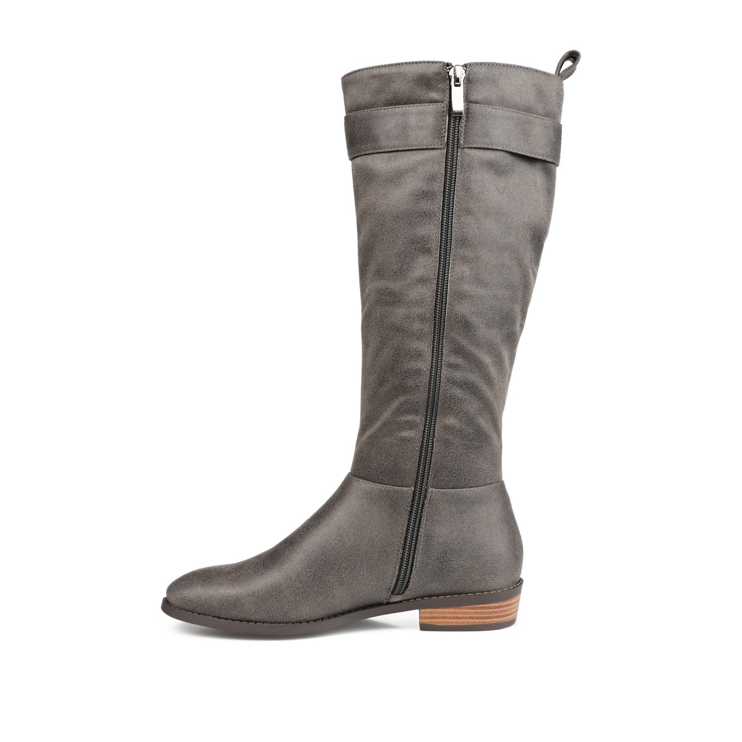 LELANNI KNEE-HIGH BOOTS IN WIDE CALF - Grey PU