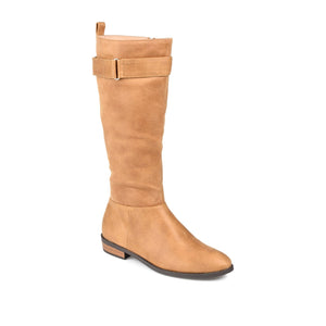 LELANNI KNEE-HIGH BOOTS IN VEGAN LEATHER - Tan PU