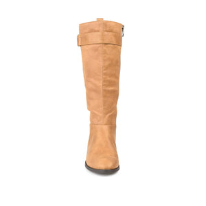 LELANNI KNEE-HIGH BOOTS IN VEGAN LEATHER - Tan PU