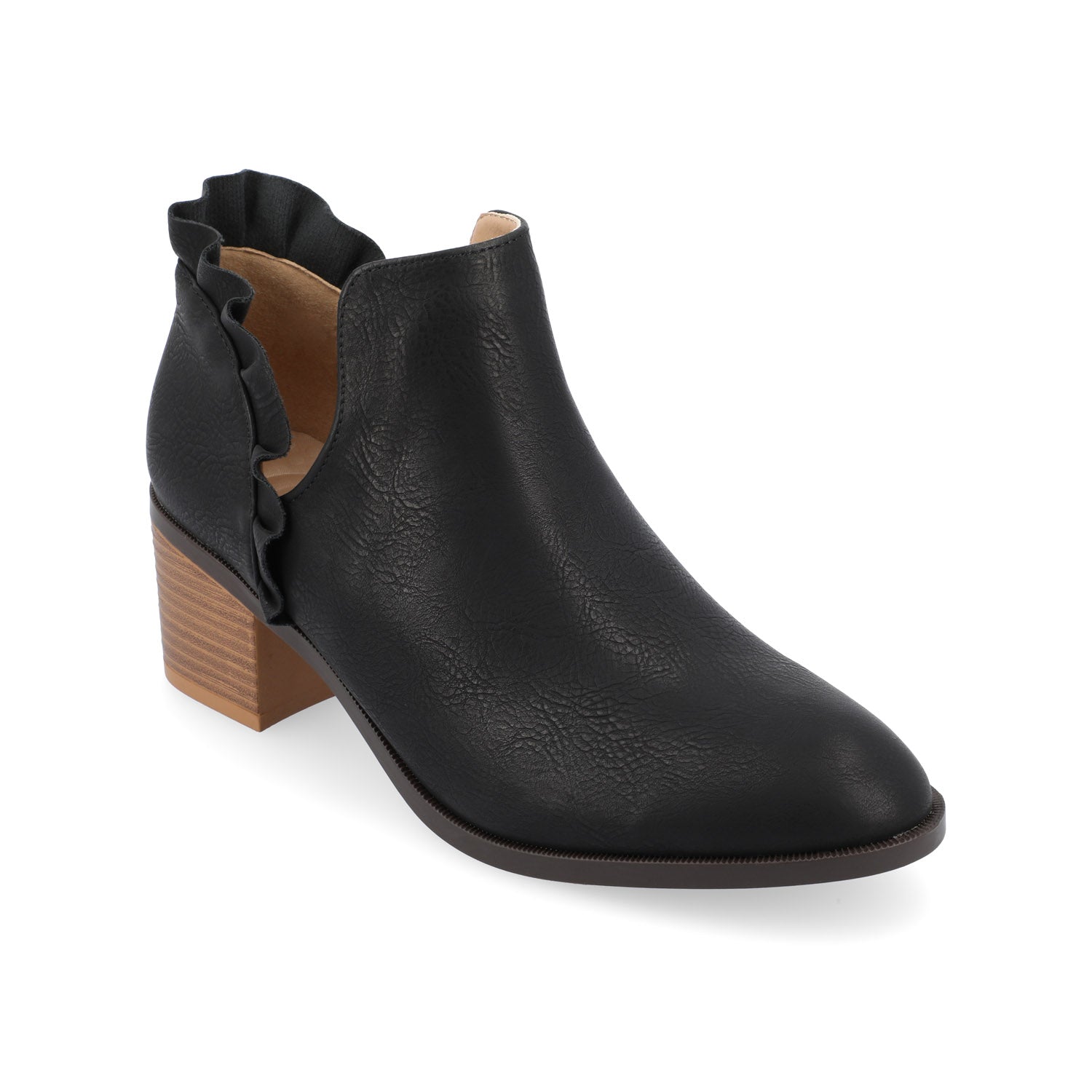 LENNIE BLOCK HEELED BOOTIES IN VEGAN LEATHER - Black