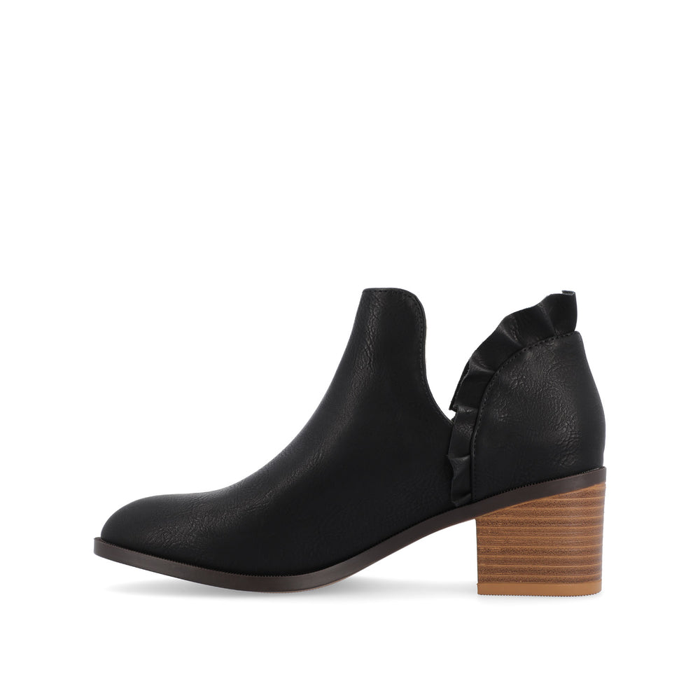 LENNIE BLOCK HEELED BOOTIES IN FAUX LEATHER