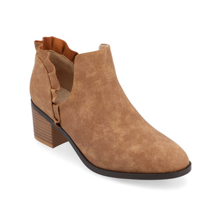 LENNIE BLOCK HEELED BOOTIES IN FAUX LEATHER