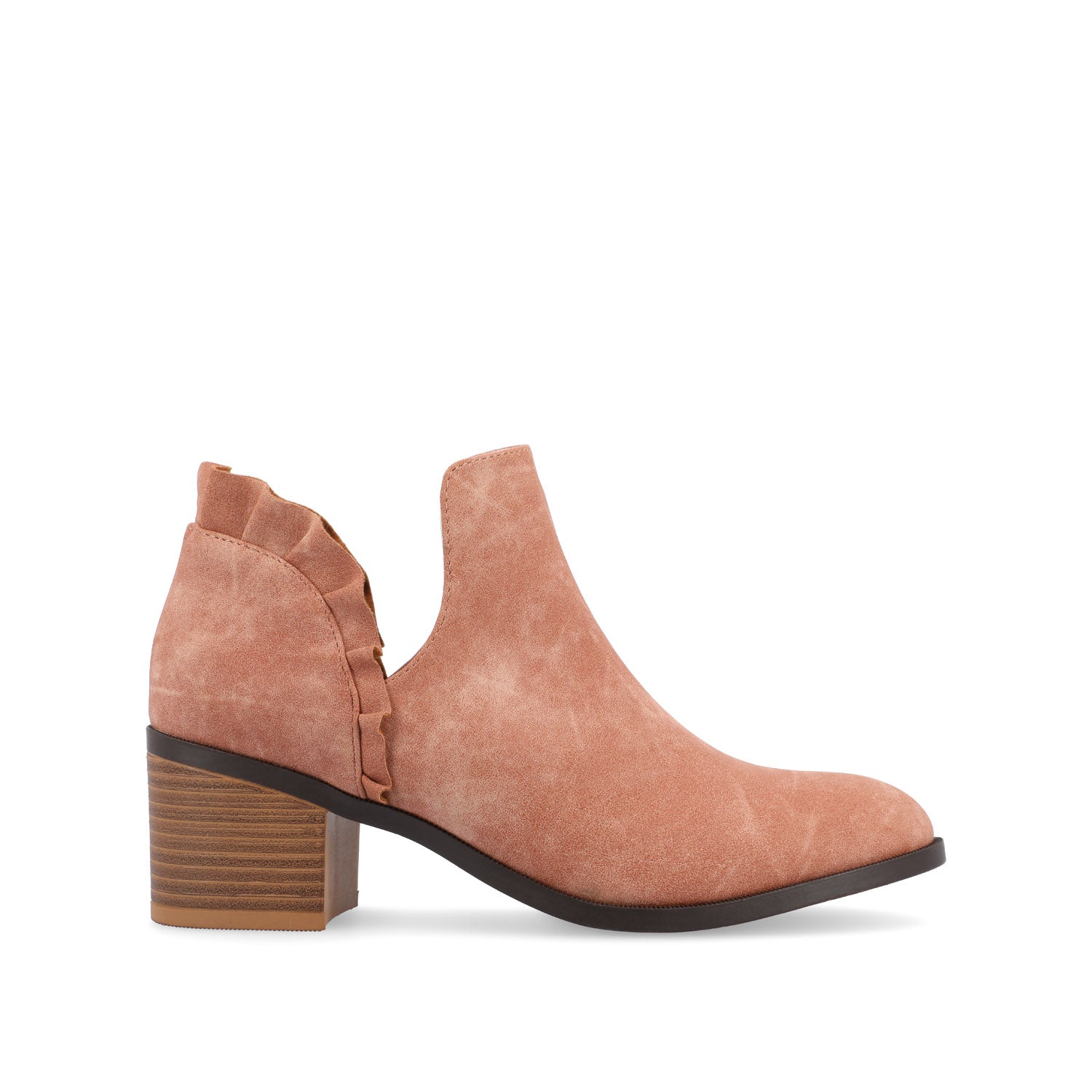LENNIE BLOCK HEELED BOOTIES IN VEGAN LEATHER - Rose