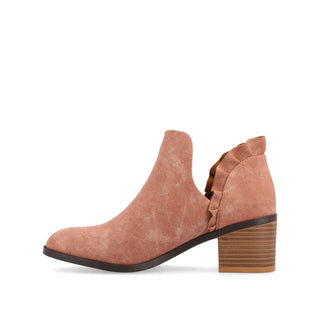 LENNIE BLOCK HEELED BOOTIES IN FAUX LEATHER