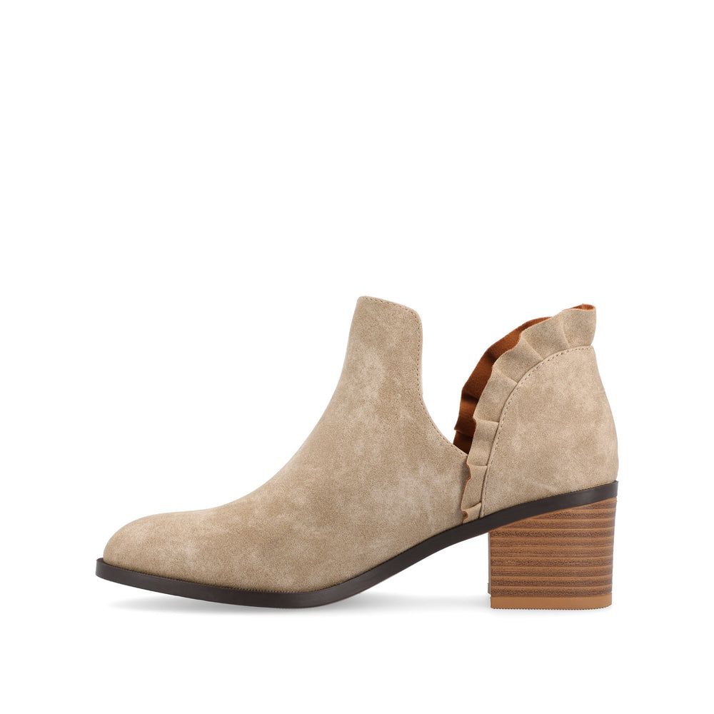 LENNIE BLOCK HEELED BOOTIES IN FAUX LEATHER