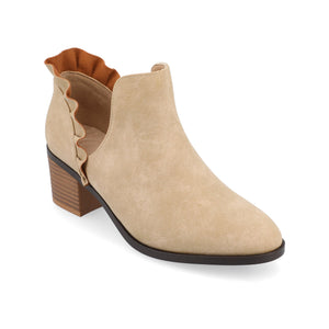 LENNIE BLOCK HEELED BOOTIES IN VEGAN LEATHER - Taupe