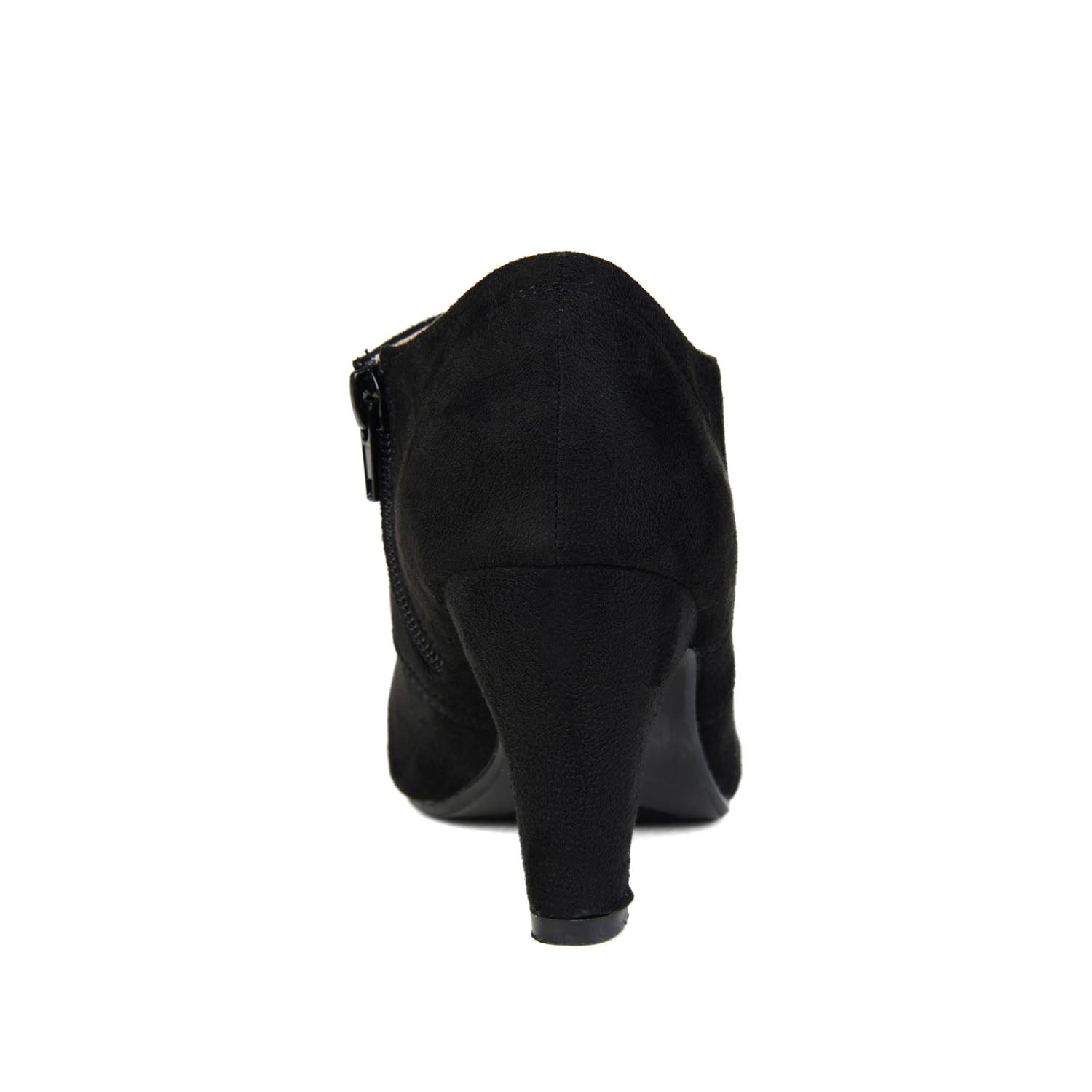 LEONA LACE-UP BOOTIES IN FAUX SUEDE - Black