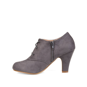 LEONA LACE-UP BOOTIES IN FAUX SUEDE - Grey