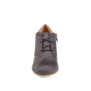 LEONA LACE-UP BOOTIES IN FAUX SUEDE - Grey