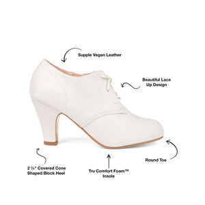 LEONA LACE-UP BOOTIES IN FAUX SUEDE - Stone