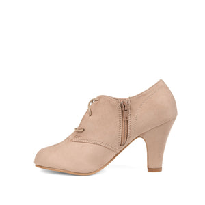 LEONA LACE-UP BOOTIES IN WIDE - Taupe