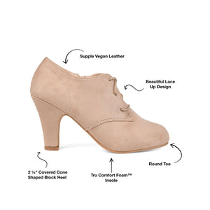 LEONA LACE-UP BOOTIES IN WIDE - Taupe