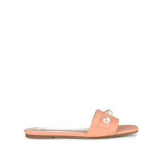 LEONIE SLIDE SANDALS IN FAUX LEATHER