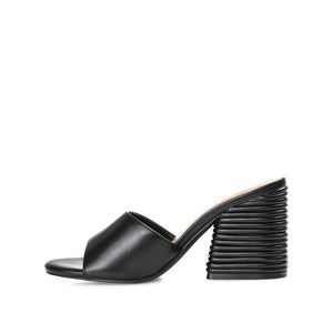 LESLEE MULE HEELS IN VEGAN LEATHER - Black