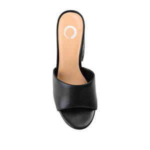 LESLEE MULE HEELS IN VEGAN LEATHER - Black