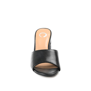 LESLEE MULE HEELS IN FAUX LEATHER