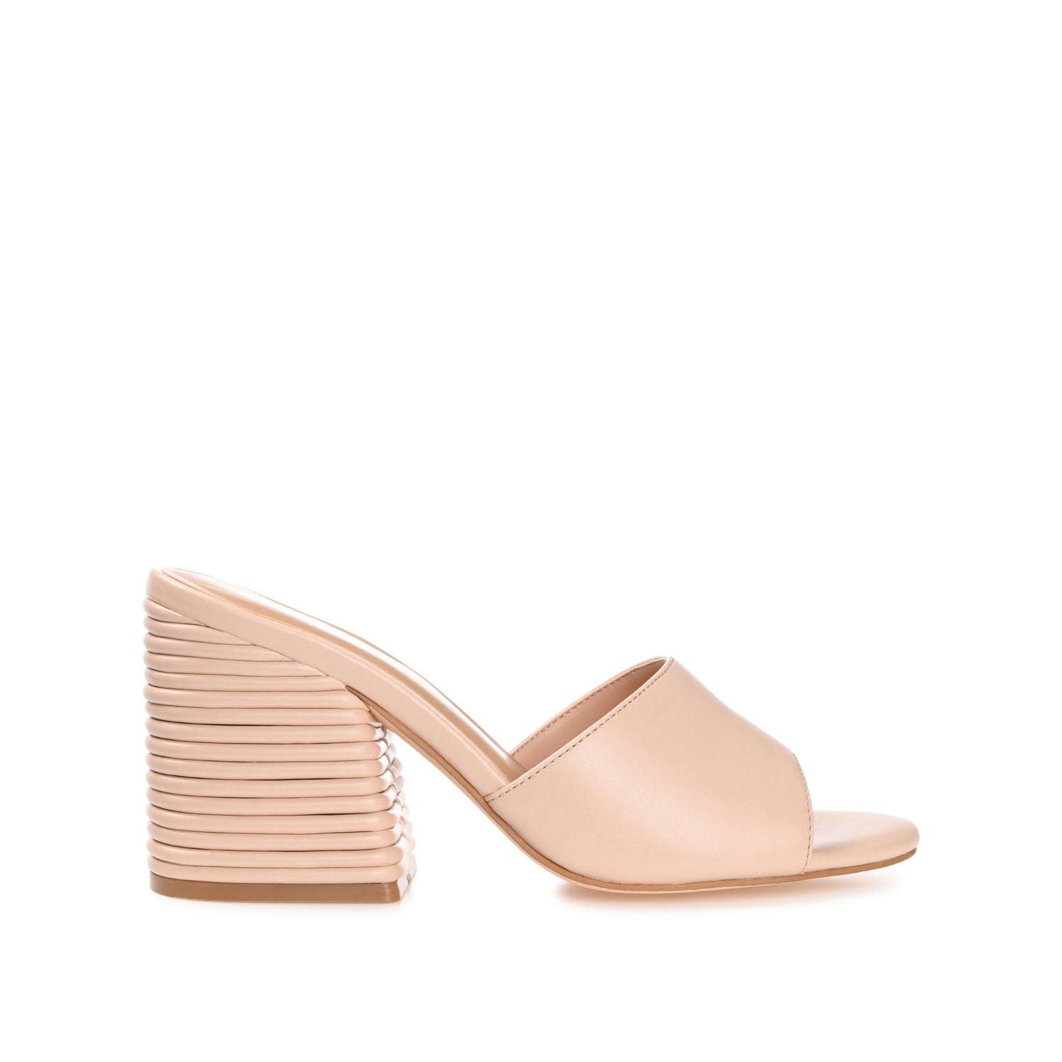 LESLEE MULE HEELS IN VEGAN LEATHER - Nude