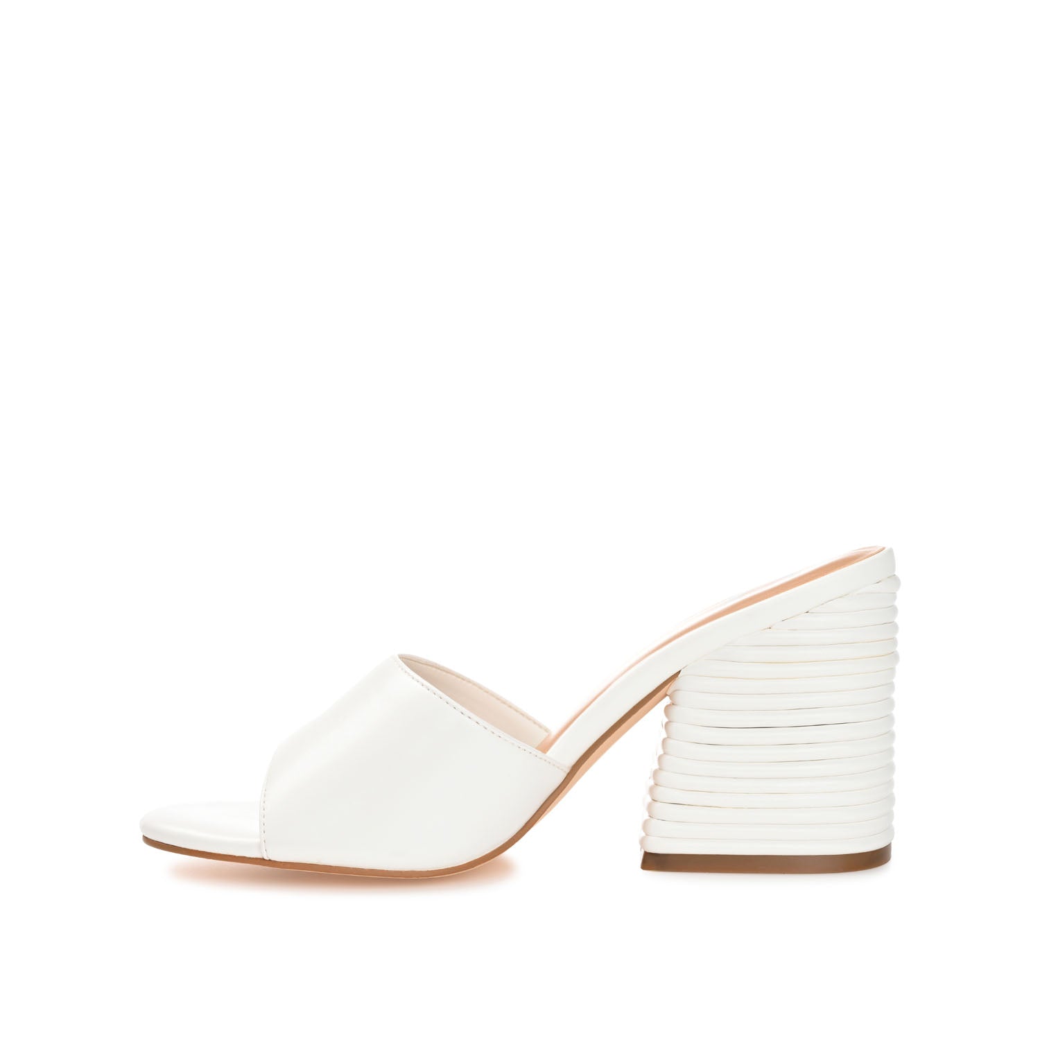 LESLEE MULE HEELS IN VEGAN LEATHER - White