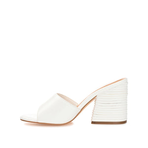 LESLEE MULE HEELS IN VEGAN LEATHER - White