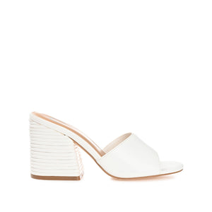 LESLEE MULE HEELS IN VEGAN LEATHER - White
