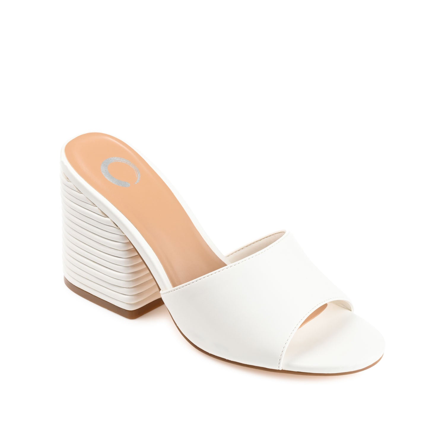 LESLEE MULE HEELS IN VEGAN LEATHER - White