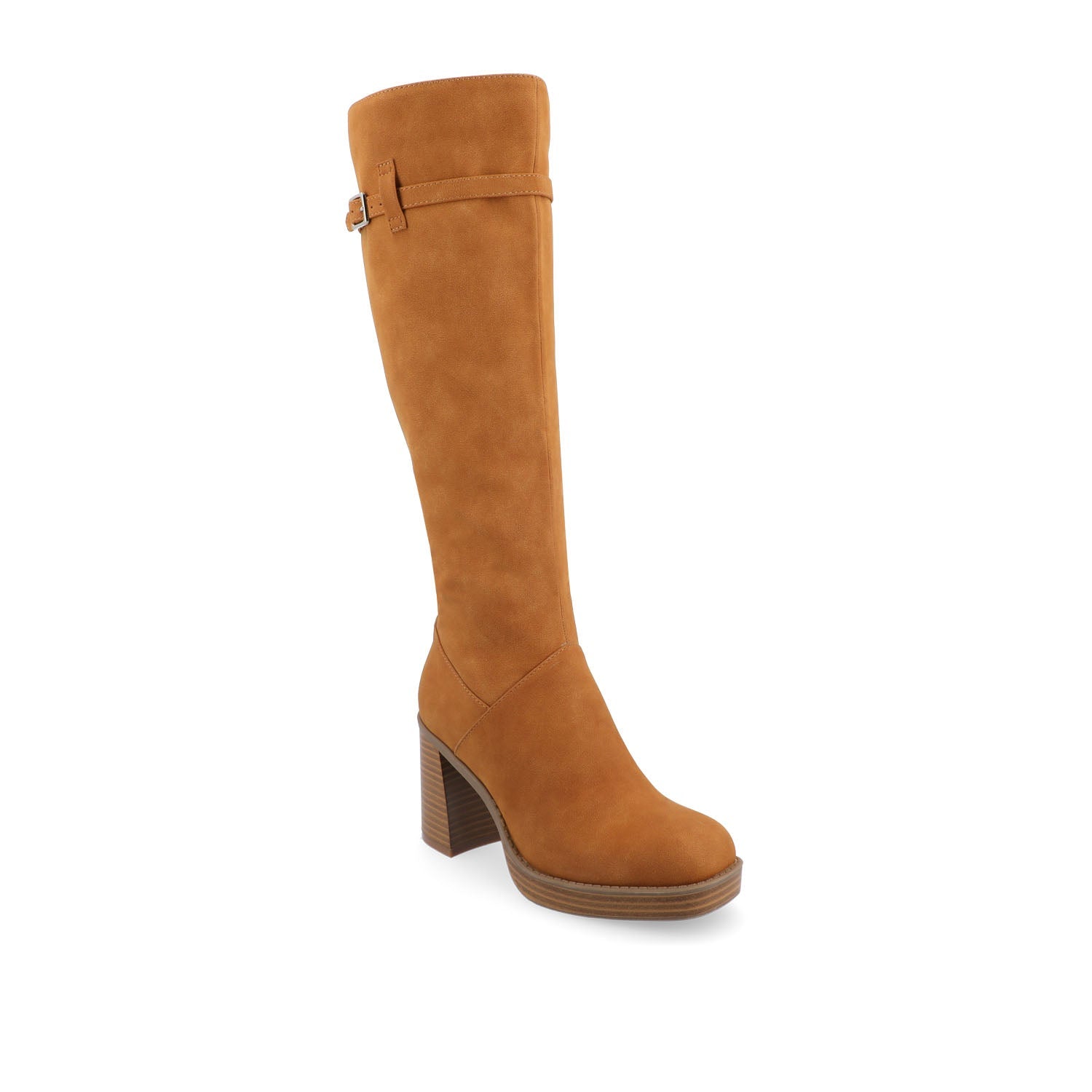 LETICE KNEE HIGH BOOTS IN WIDE CALF - Cognac