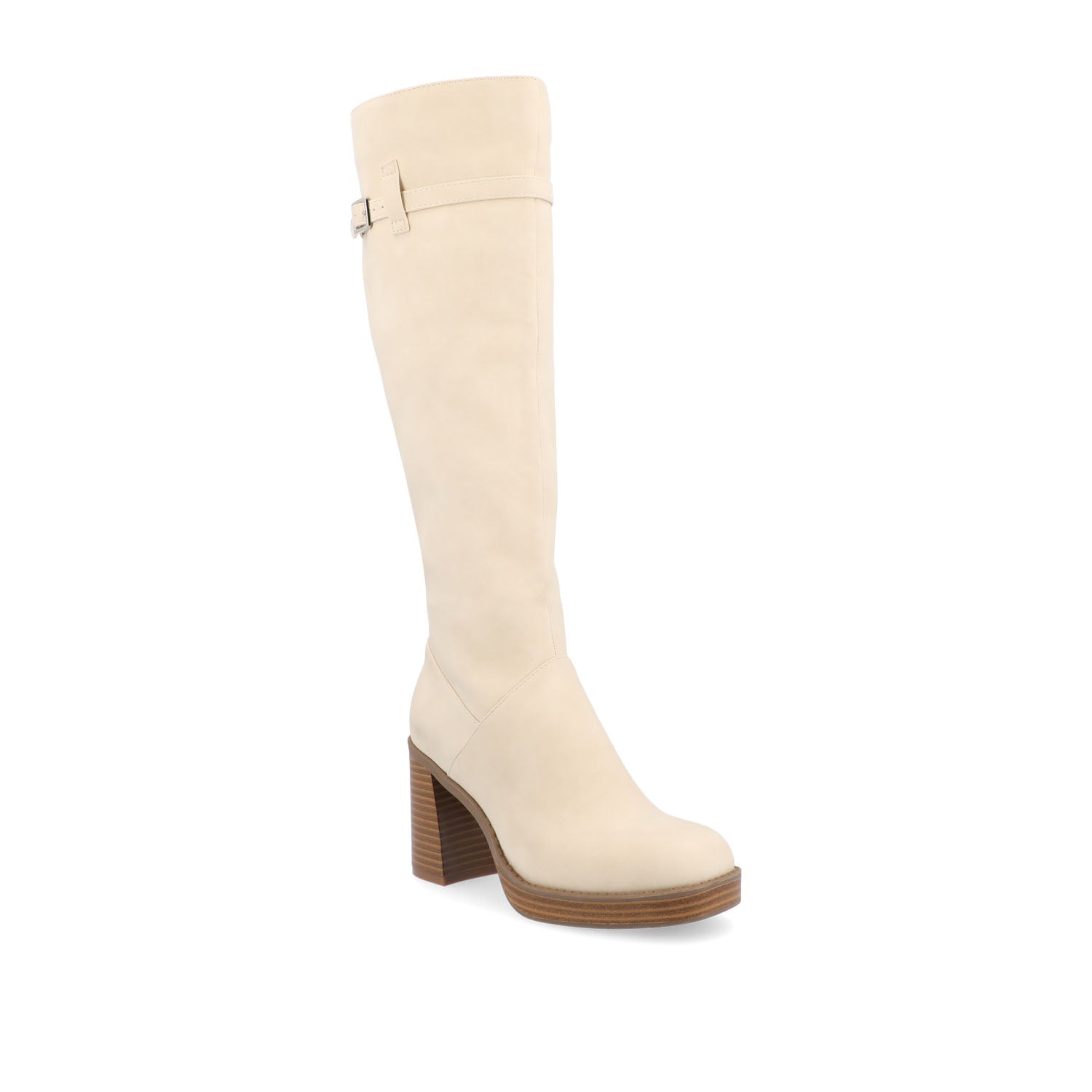 LETICE KNEE HIGH BOOTS IN WIDE CALF - Cream